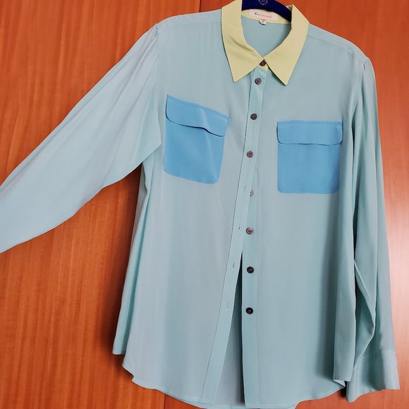 two by Vince Camuto 100% Silk Camp Shirt - Picture 1 of 6